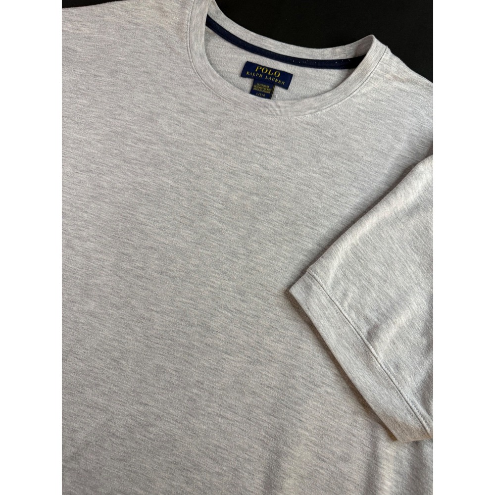 Polo Ralph Lauren Mens Sleepwear T-Shirt Heather Grey Logo Hem Crewneck Large